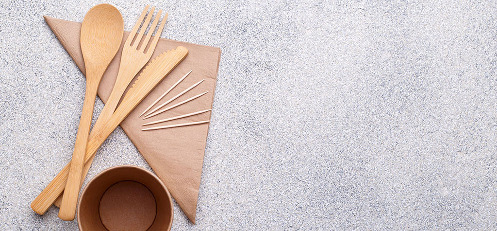 Bamboo Plastic Utensil Disposable Cutlery EcoFriendly