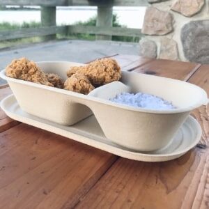 2 compartment oblong container