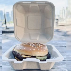 clamshell container compostable 6x6
