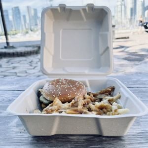 clamshell container compostable 9x9