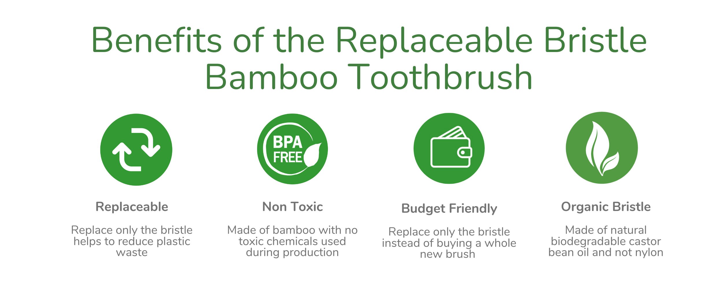 Bamboo toothbrush organic bristle dental oral care